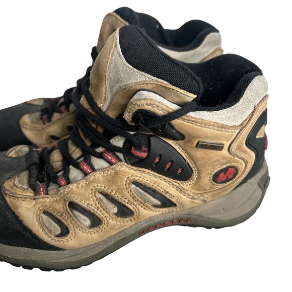 Merrell Reflex Mid Gore-Tex Taupe Leather Hiking Boots Womens Size 8 EUR 38.5 - Picture 2 of 11